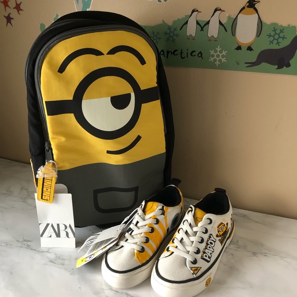 Zara Minions Backpack and Sneakers Set